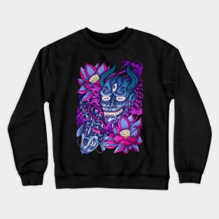 Japanese Demon Mask Tattoo 2 Crewneck Sweatshirt